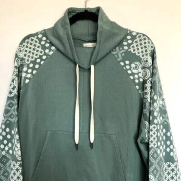 Garnet Hill Size Medium Layer Up Cowl Neck Sweatshirt - Picture 3 of 7